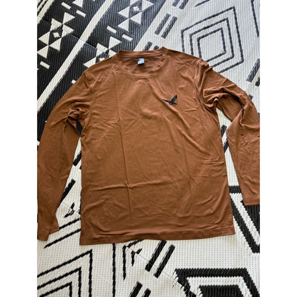 Men’s long sleeve shirt, brown, small
